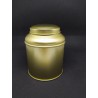 Lattina porta tè cilindrica color oro Erboristeria Actis Sanremo
